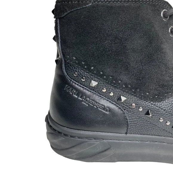 Karl Lagerfield High Top Studded Zip Sneakers. Sz: 9.5 - Picture 3 of 9